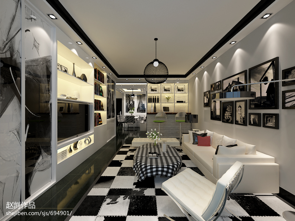 光華苑現(xiàn)代客廳展示柜裝修效果圖 &ndash; 設(shè)計本裝修效果圖